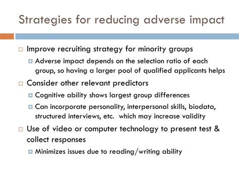 Strategies for Reducing Adverse Impact 